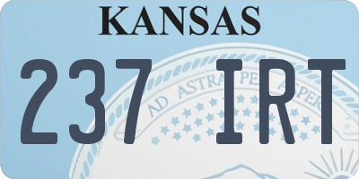 KS license plate 237IRT