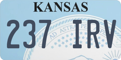 KS license plate 237IRV