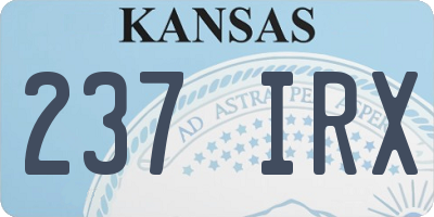 KS license plate 237IRX