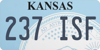KS license plate 237ISF