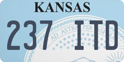 KS license plate 237ITD