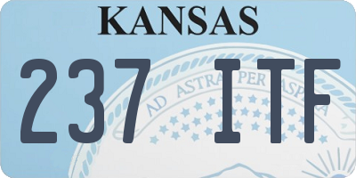 KS license plate 237ITF