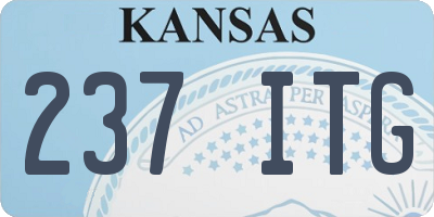 KS license plate 237ITG