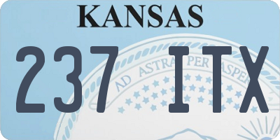 KS license plate 237ITX
