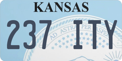 KS license plate 237ITY