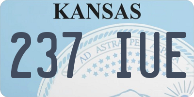 KS license plate 237IUE