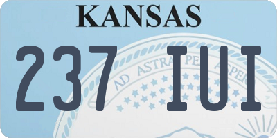 KS license plate 237IUI