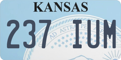 KS license plate 237IUM