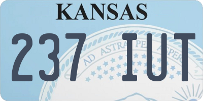 KS license plate 237IUT