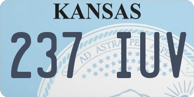 KS license plate 237IUV