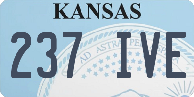 KS license plate 237IVE