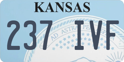 KS license plate 237IVF