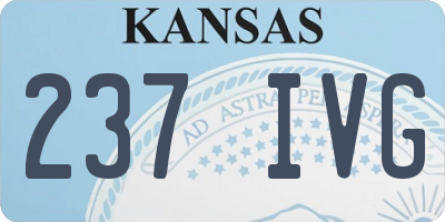 KS license plate 237IVG