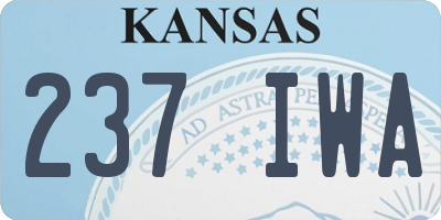 KS license plate 237IWA