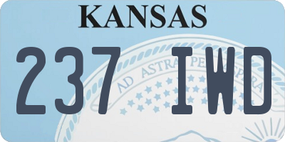 KS license plate 237IWD