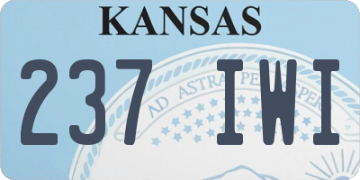 KS license plate 237IWI