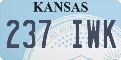 KS license plate 237IWK