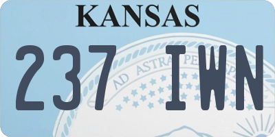 KS license plate 237IWN