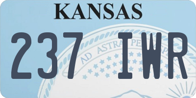 KS license plate 237IWR