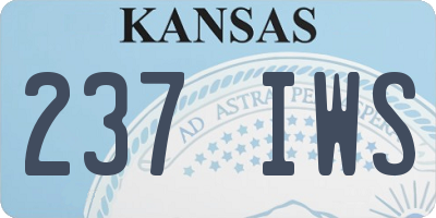 KS license plate 237IWS