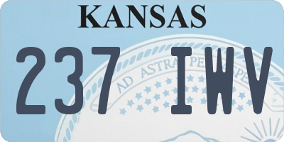 KS license plate 237IWV