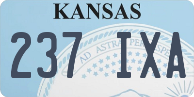 KS license plate 237IXA