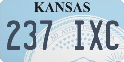 KS license plate 237IXC
