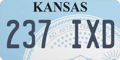 KS license plate 237IXD