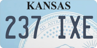KS license plate 237IXE