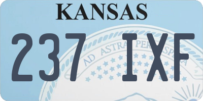 KS license plate 237IXF