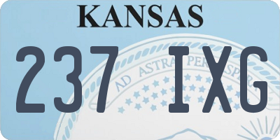 KS license plate 237IXG