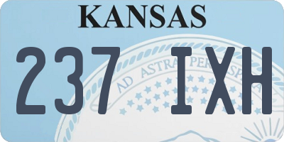 KS license plate 237IXH