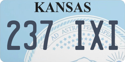 KS license plate 237IXI