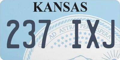 KS license plate 237IXJ