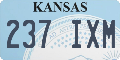 KS license plate 237IXM