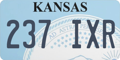 KS license plate 237IXR