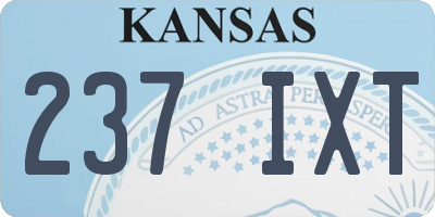 KS license plate 237IXT