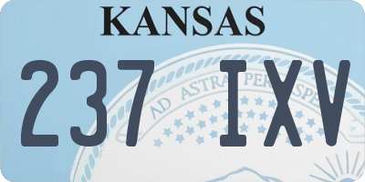 KS license plate 237IXV