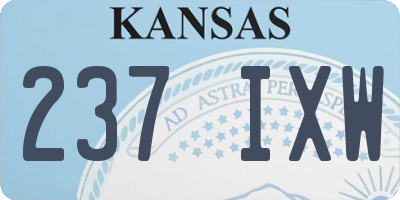 KS license plate 237IXW
