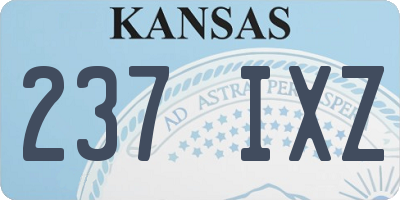 KS license plate 237IXZ