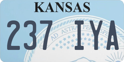 KS license plate 237IYA