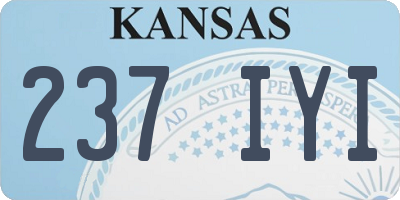 KS license plate 237IYI