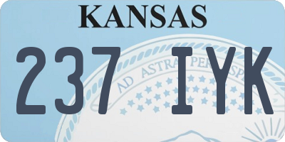KS license plate 237IYK