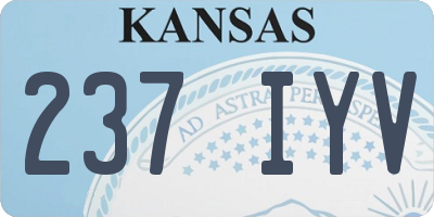 KS license plate 237IYV