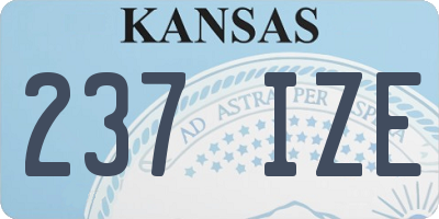 KS license plate 237IZE
