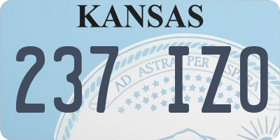 KS license plate 237IZO