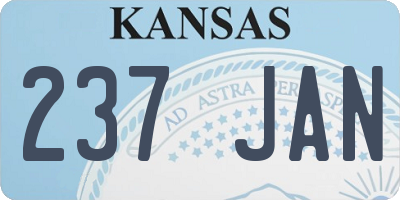 KS license plate 237JAN