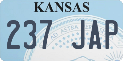 KS license plate 237JAP