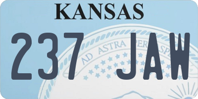 KS license plate 237JAW