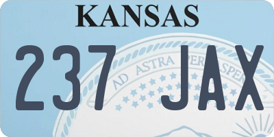 KS license plate 237JAX